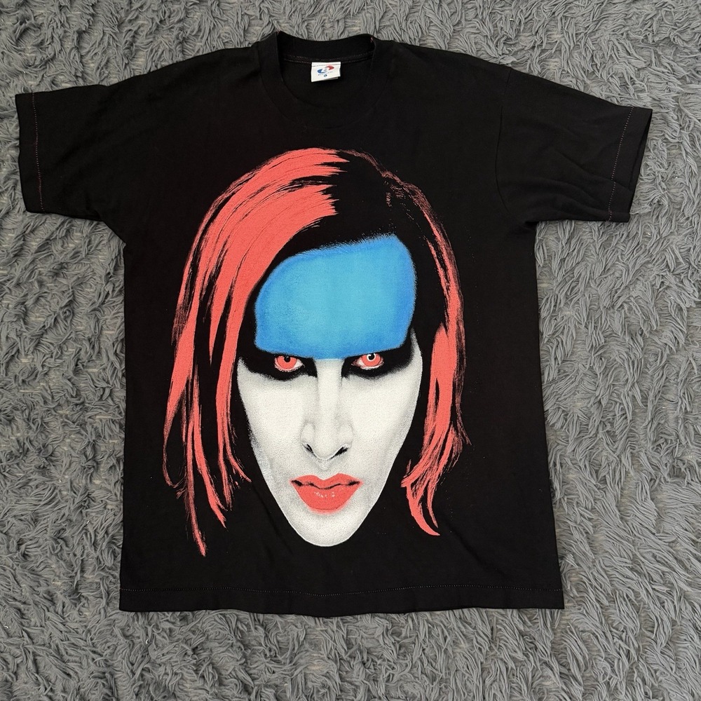 Backstock Co Marilyn Manson Aop Bootleg Shirt Men's Large Single Stitch